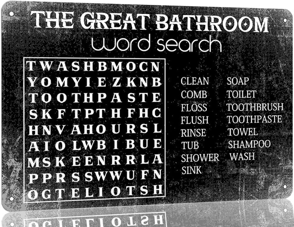 Home Bar Word - Metalowy znak „Wielkie poszukiwanie słów w