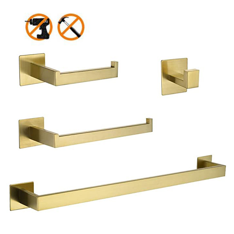 Home Bar Set - 4-częściowy zestaw złotych akcesoriów łazienkowych ze