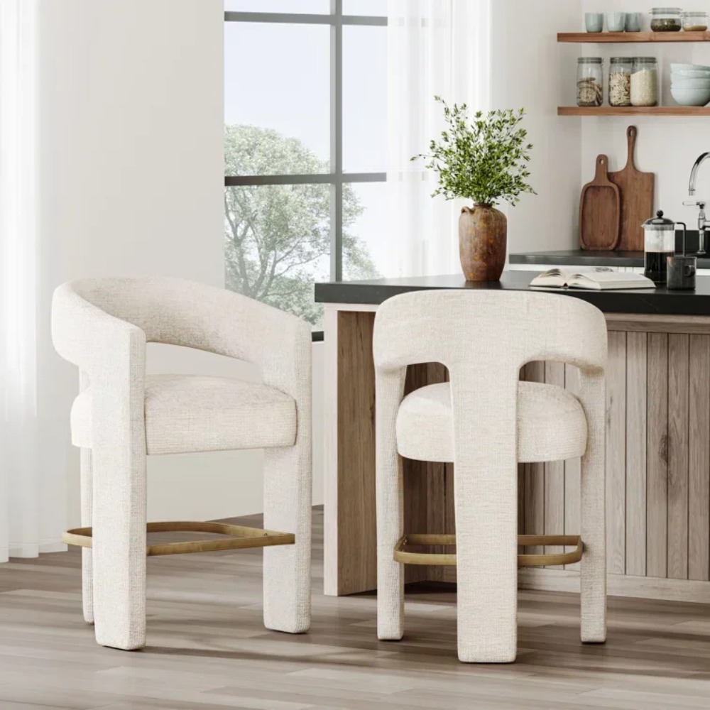 Home Bar Stools - Nowoczesny tapicerowany stołek na ladę Aksamitne