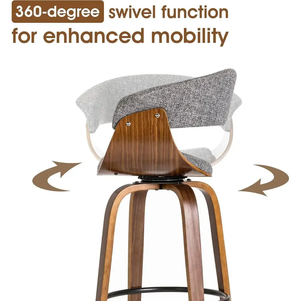 Zestaw 2 szarych, obrotowych s – Home Bar Stools recenzja i cena