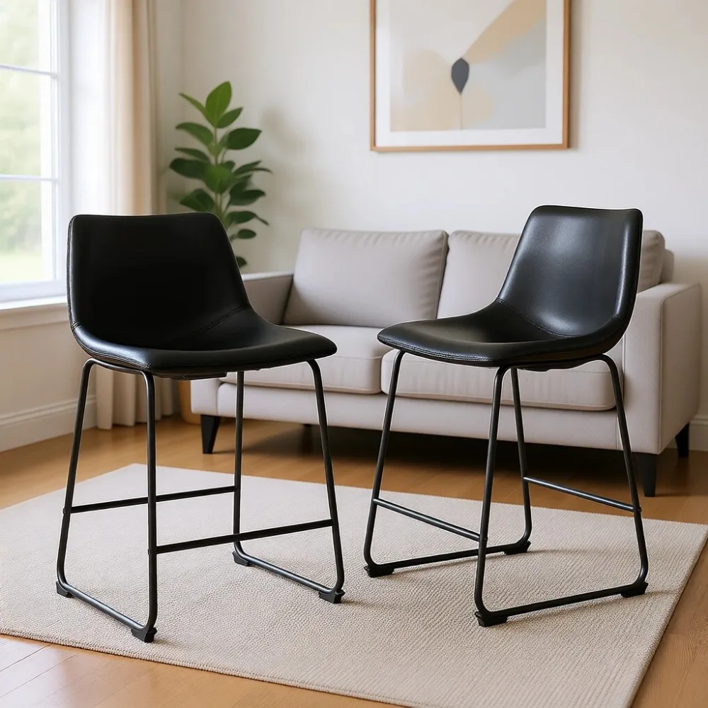 Czarny zestaw stołków barowych – Home Bar Stools recenzja i cena
