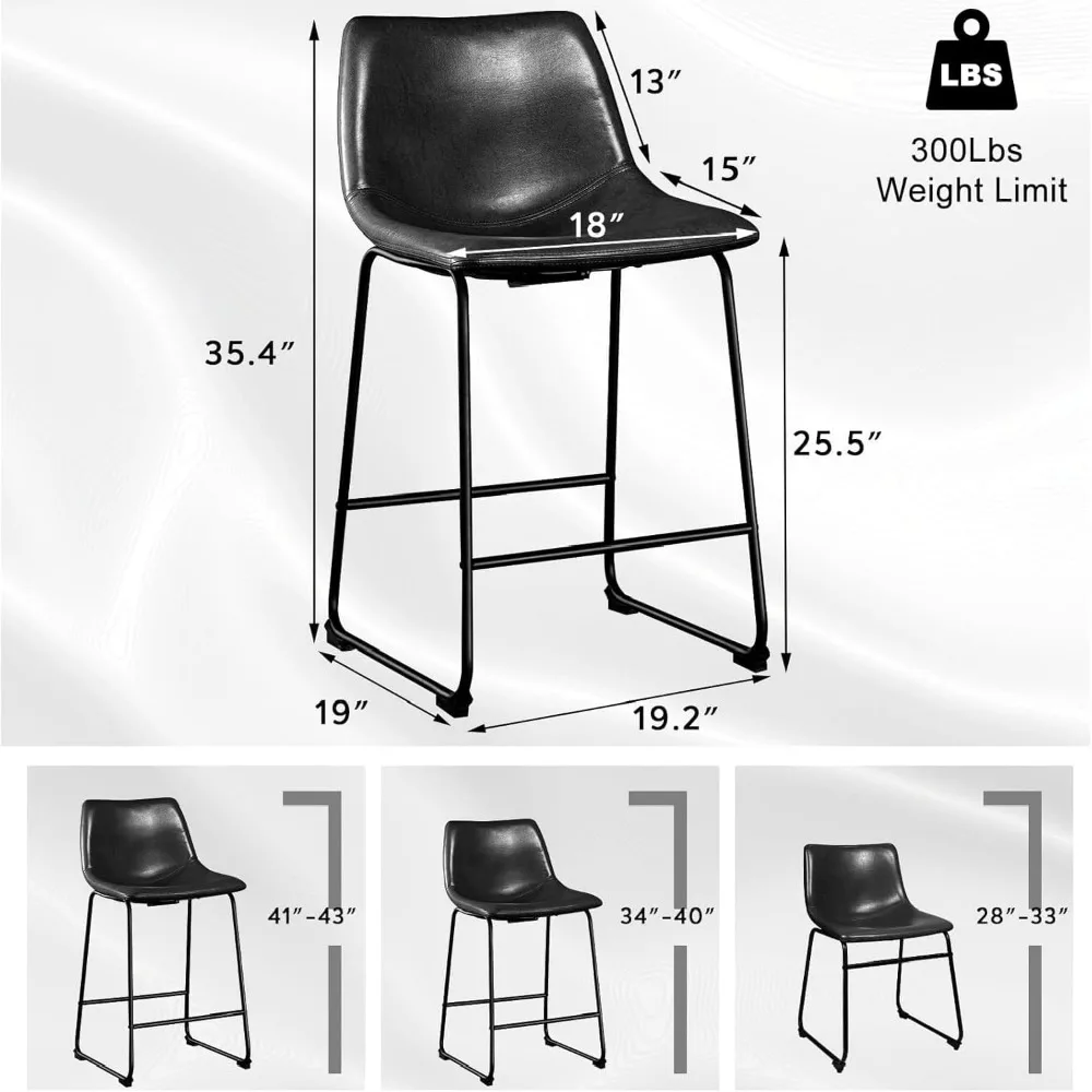 Czarny zestaw stołków barowych – Home Bar Stools recenzja i cena