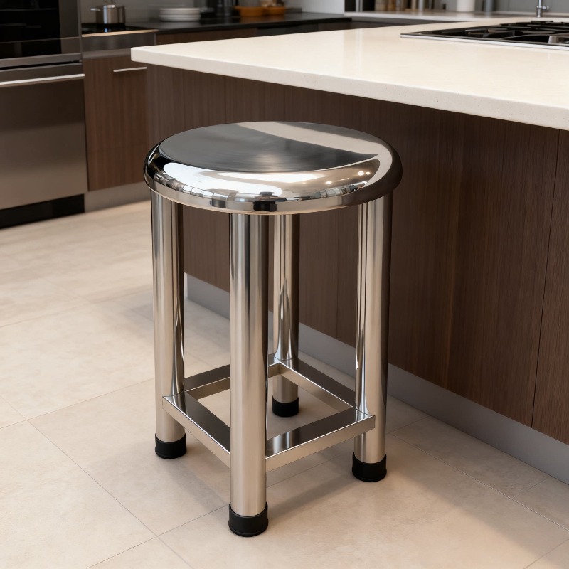 Okrągły stołek ze stali nierdz – Home Bar Stools recenzja i cena