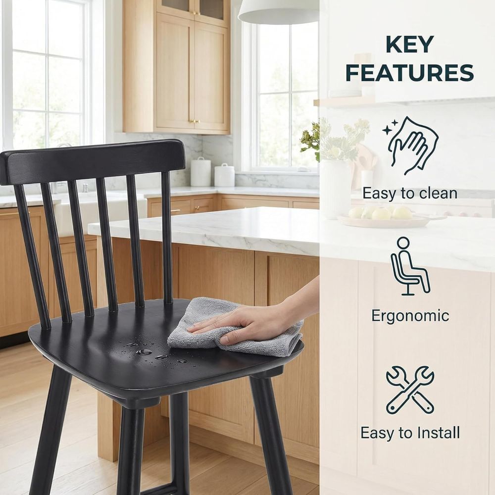 Zestaw 4 drewnianych stołków b – Home Bar Stools recenzja i cena